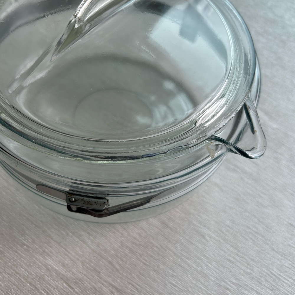 PYREX FLAMEWARE 1 1/2 Qt. clear glass/stainless saucepan with lid ⭐️⭐️⭐️ - Picture 4 of 8